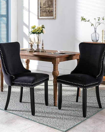 NicBex Haerin-SD-00117-LWJ Dining Chairs, 27.4"x20.4"x37.4", Black - LeafyLoom