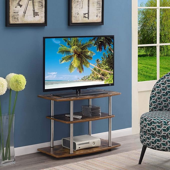 Convenience Concepts Designs2Go 3-Tier TV Stand, 31.5", Barnwood - LeafyLoom