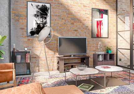 Furinno JAYA Simple Design 3-Tier Bookcase / Bookshelf / Display Rack, Plastic Tubes, Walnut - LeafyLoom