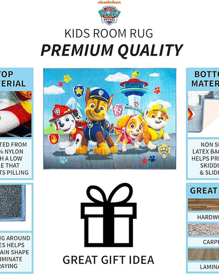 Franco Kids Room Non Slip Area Rug, 69 in x 52 in, Paw Patrol - LeafyLoom