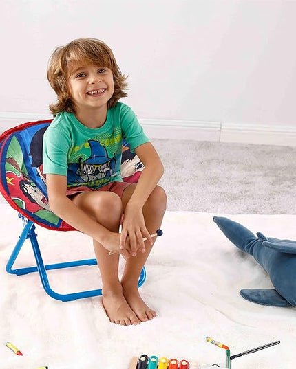 Ryan's World Toddler 19” Folding Saucer Chair with Cushion, Ages 3+ - LeafyLoom