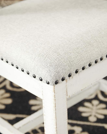 Signature Design by Ashley Valebeck Vintage Farmhouse Cushioned Dining Chair, 2 Count, Whitewash - LeafyLoom