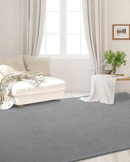 Area Rugs for Bedroom Living Room, 6x9 Grey Super Soft Comfy Thickened Memory-Foam Indoor Carpets, Modern Aesthetic Minimalist Carpet for Boys Girls Adults Apartment Nursery Home Décor - LeafyLoom