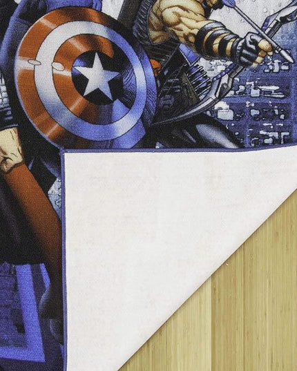 Gertmenian Marvel Rug Boys Childrens Bedroom Decor Kids Home Play Room Mat Bedding Area Carpet; 54x78 Large; Avengers Superhero Multi-Colored Navy Blue; 47328 - LeafyLoom