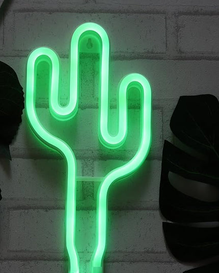 Cactus Neon Light Wall Decor Neon Signs for Bedroom Kids Battery and USB Powered Night Light Home Decoration (NECAC) - LeafyLoom