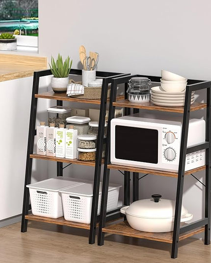 Bookshelf, Bookcase for Small Spaces, 3-Tier Shelf Bookcase, Short Shelf Storage Organizer for Living Room, Bedroom, Home Office, Kitchen, 11.8 "D x 16.5" W x 31.3 "H, Rustic Brown - LeafyLoom