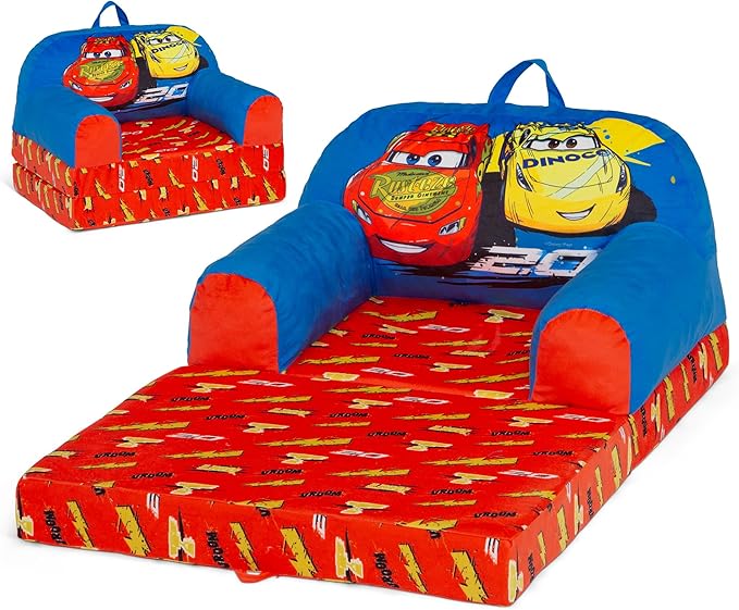 Delta Children Cozee Buddy Flip-Out Kids Chair, Cars - LeafyLoom
