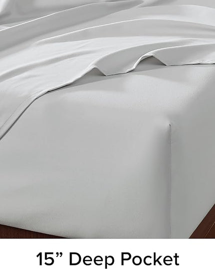 UGG 11793 Alahna Twin Bed Sheets and Pillowcases 3-Piece Set Sleep in Luxury Machine Washable Deep Pockets Wrinkle-Resistant Breathable Cozy Comfort Silky Cooling Sheets, Twin, Stone - LeafyLoom