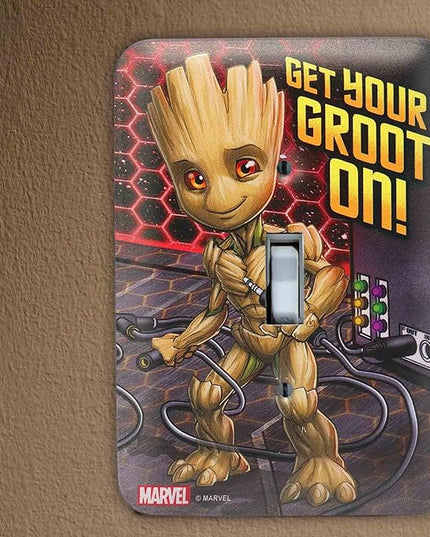 Marvel Groot Metal Light Switch Plate - Groot Switch Plate Decoration for Bedroom or Man Cave - Get Your Groot On! - LeafyLoom