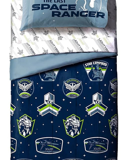 Jay Franco Disney Pixar Lightyear Space Command 5 Piece Twin Size Bed Set - includes Comforter & Sheet Set - Bedding Features Buzz - Super Soft Kids Fade Resistant Microfiber (Official Product) - LeafyLoom