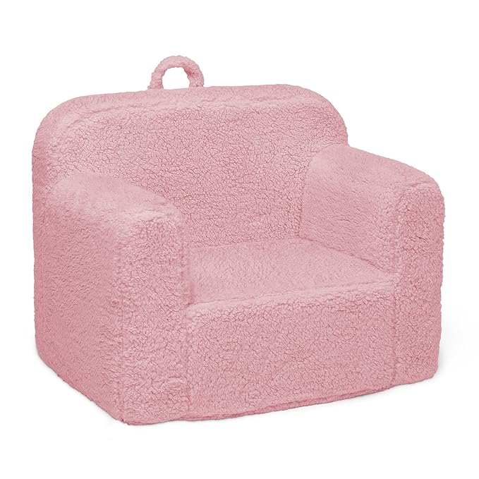 Delta Children Cozee Sherpa Chair, Pink - LeafyLoom