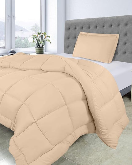 Utopia Bedding Twin Comforter Set Kids with 1 Pillow Sham, Bedding Comforter Sets, Down Alternative Beige Comforter, Soft and Comfortable, Machine Washable - LeafyLoom