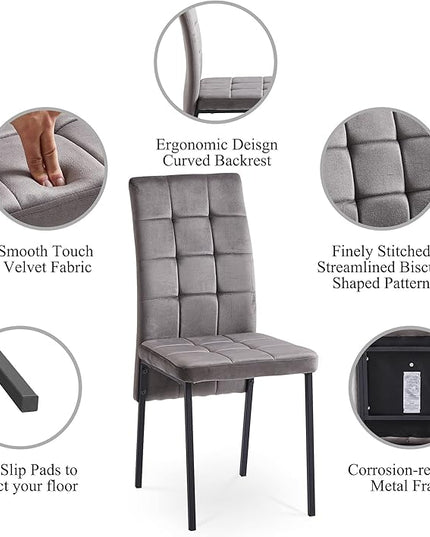 NicBex Haerin-SD-00336-LWJ Dining Chairs, 20.3"x16.1"x36.2", Gray - LeafyLoom