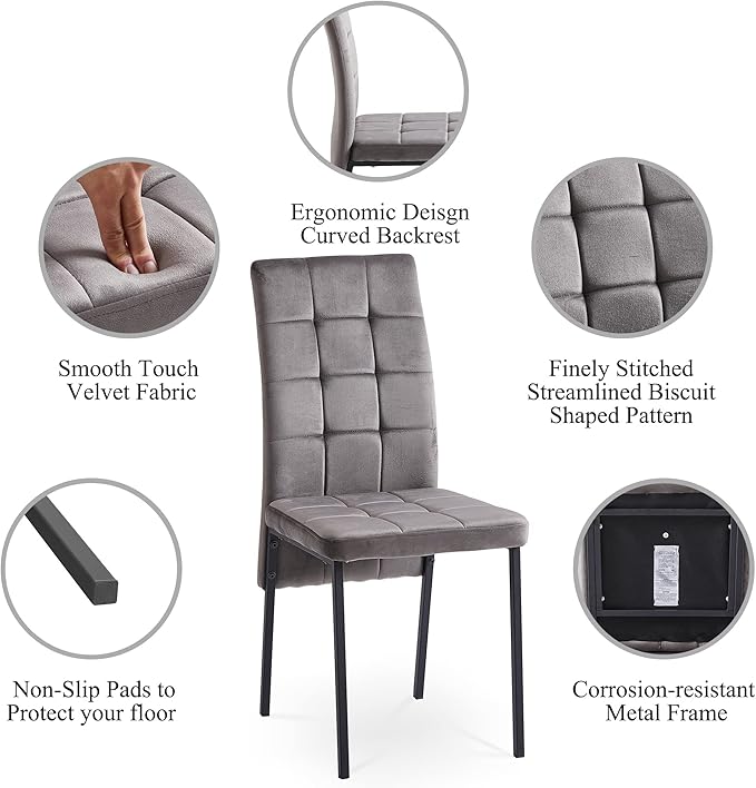 NicBex Haerin-SD-00336-LWJ Dining Chairs, 20.3"x16.1"x36.2", Gray - LeafyLoom