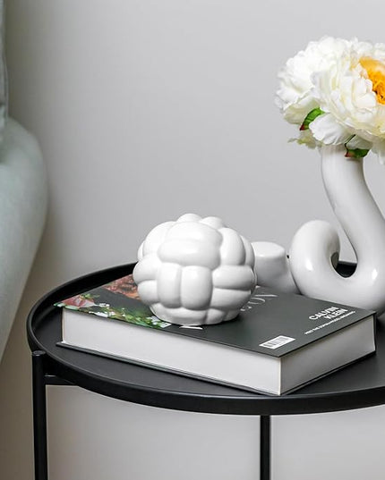 Knot Decor, Bookshelf Decor, Coffee Table Books Decor, Shelf Decor Accents, Modern Decor for Decorative Books, Minimalist Bookshelf Decor, Infinity Sculpture Sphere (4X3inc) - LeafyLoom