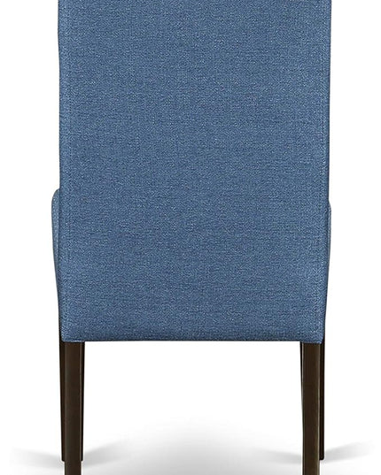 East West Furniture BOBA5-CAP-21 Boston 5 Piece Kitchen Set Includes a Round Dining Room Table and 4 Blue Color Linen Fabric Parsons Dinette Chairs, Cappuccino, 42x42 Inch - LeafyLoom