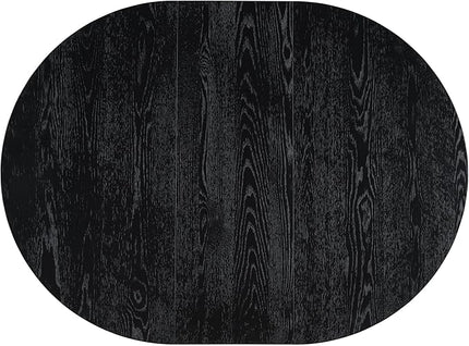 5-Piece Farmhouse Extendable Round Dining Table Set with Two 4 Upholstered Chairs for Kitchen, Breakfast Nook, Living Room, 42"-56" L x 42" W x 30" H, Black(2 Small Drawers) - LeafyLoom