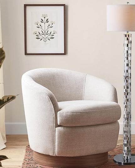 JONATHAN Y JYL1057A Liam 63.5" Seashell Mosaic LED Floor Lamp, Coastal, Traditional, Elegant, Foot-Step-Switch, Office, Living Room, Family Room, Dining Room, Bedroom, Cream - LeafyLoom