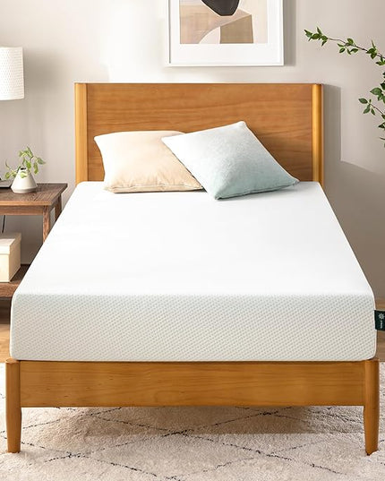 ZINUS 6 Inch Green Tea Memory Foam Mattress [New Version], Twin, Fiberglass free, Medium Firm Feel, Zoned Pressure Relief, Certified Safe Foams & Fabric, Mattress in A Box - LeafyLoom