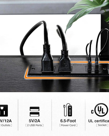 Industrial TV Stand with Power Outlet for 55/65/70/75 inch TVs, 3-Tier Entertainment Center, TV Console Table with Open Storage Shelves, Wood TV Stand for Living Room, Bedroom, Black - LeafyLoom