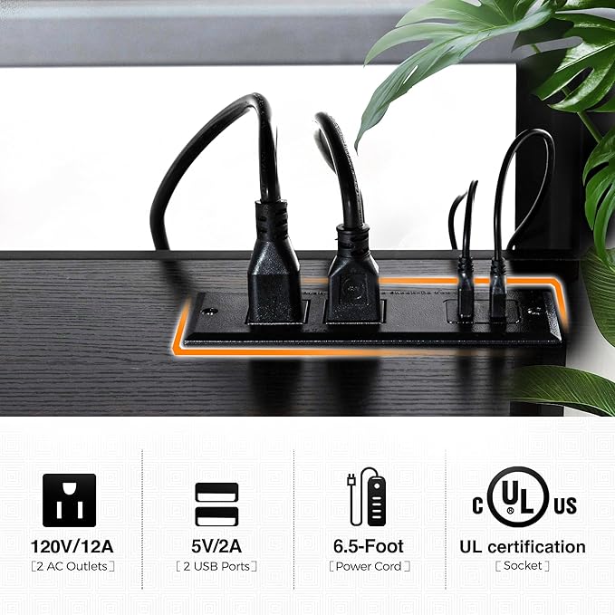 Industrial TV Stand with Power Outlet for 55/65/70/75 inch TVs, 3-Tier Entertainment Center, TV Console Table with Open Storage Shelves, Wood TV Stand for Living Room, Bedroom, Black - LeafyLoom