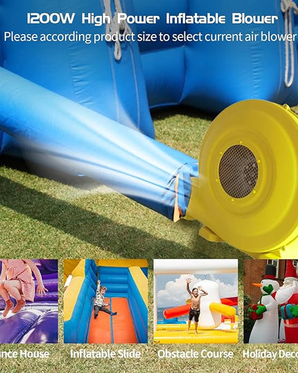 Inflatable Blower,1200W 1.5 HP Inflatable Bouncer Blower,Air Blower for Inflatables,Commercial Bounce House Blower for Bounce House,Inflatable Figures Outdoor Christmas Decorations - LeafyLoom