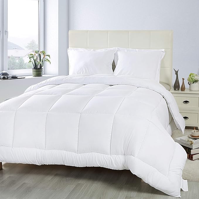 Utopia Bedding Queen Size Comforter Set with 2 Pillow Shams, Bedding Comforter Sets, Down Alternative White Comforter, Soft and Comfortable, Machine Washable (Pack of 4) - LeafyLoom