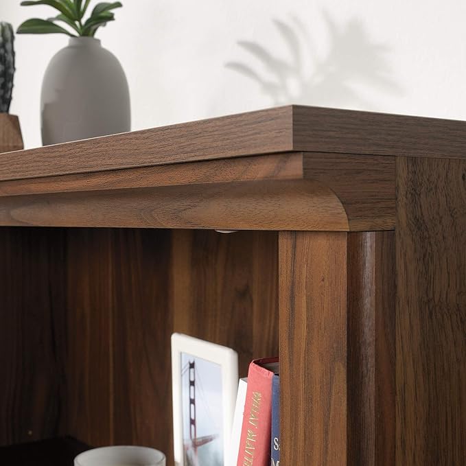 Sauder Miscellaneous Storage Bookcase/ Book shelf, L: 35.28" x W: 13.23" x H: 43.78", Grand Walnut finish - LeafyLoom