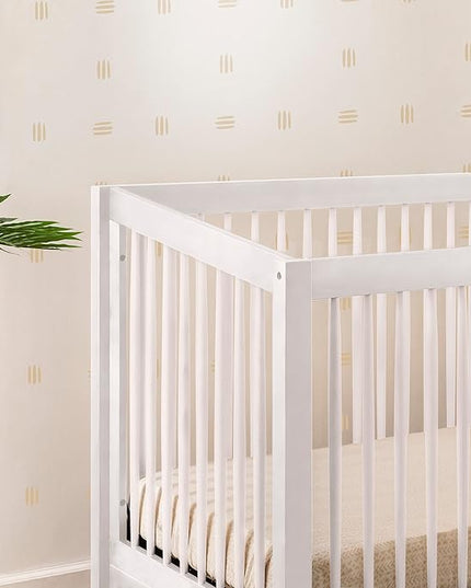 Babyletto Sprout 4-in-1 Convertible Crib with Toddler Bed Conversion Kit in White, Greenguard Gold Certified - LeafyLoom