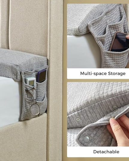 TINA'S HOME Bed Wedge Pillow for Headboard - Adjustable Mattress Gap Filler (0-8"), Headboard Pillow Bed Gap Filler Twin (39"x10"x6") - LeafyLoom