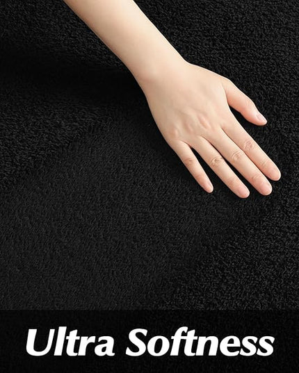 Round Area Rugs for Bedroom Living Room, 4x4 Black Super Soft Comfy Thickened Memory-Foam Indoor Circle Carpet, Modern Aesthetic Minimalist Carpet for Boys Girls Adults Nursery Home Décor - LeafyLoom