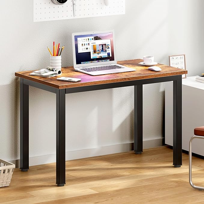 DlandHome 31.5 Inches Small Computer Desk for Home Office Table Writing Table for Small Spaces Study Table Laptop Desk (Retro) - LeafyLoom