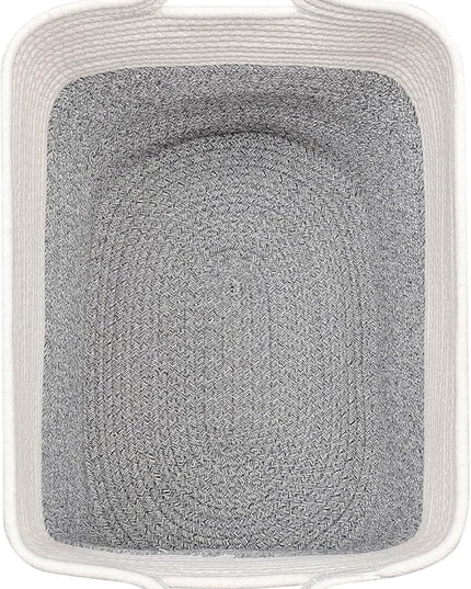 Hamper Toy Storage Collapsible Laundry Bin, Medium Fabric Organizer, 2pack - Silver Gray - LeafyLoom