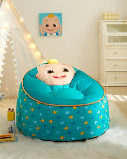Idea Nuova Cocomelon Hillside by pod Kids Plush Bean Bag Chair, 24"x24"x25,Ages 3+ - LeafyLoom