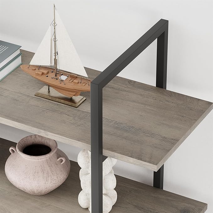 GAOMON 5 Tier Bookshelf, 67.9” Book Shelves for Living Room, Large Bookcase with 5 Open BookShelves, Display Shelves for Home Office, Study Room, Living Room, Bed Room-Grey - LeafyLoom
