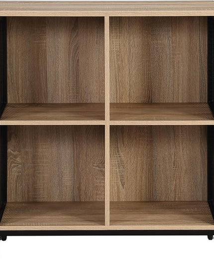 OSP Home Furnishings Ace Contemporary Modern Storage Cube Bookcase, 4 Cubes, River Oak Finish - LeafyLoom
