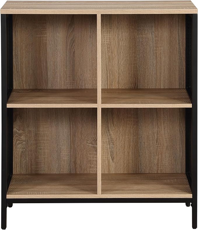 OSP Home Furnishings Ace Contemporary Modern Storage Cube Bookcase, 4 Cubes, River Oak Finish - LeafyLoom