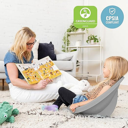 ECR4Kids Leaf Floor Seat, Rocker Chair, Light Grey, 6-Piece - LeafyLoom