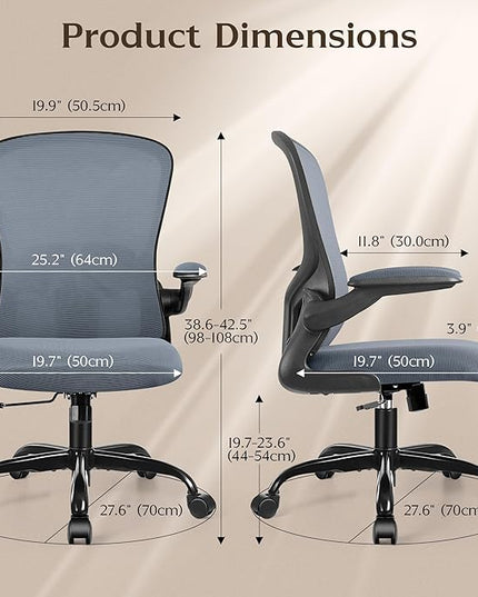 FelixKing Office Chair, Ergonomic Desk Chairs with Wheels Home Mesh Chair Adjustable Lumbar Support and Height, Ergo Chair for Working Gaming Use (Dark Gray) - LeafyLoom