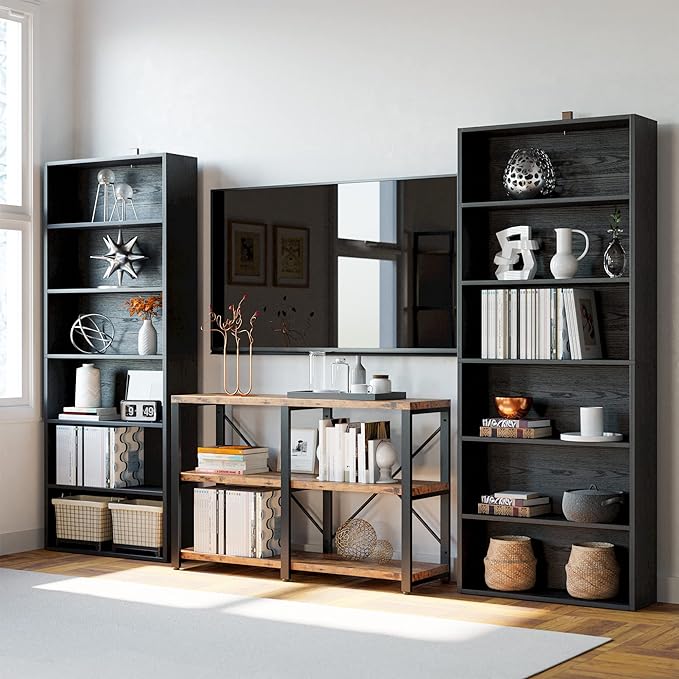 IRONCK Bookshelves and Bookcases Floor Standing 6 Tier Display Storage Shelves 70in Tall Bookcase Home Decor Furniture for Home Office, Living Room, Bed Room - LeafyLoom