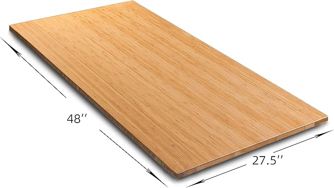 VWINDESK 48 x 27.5 x 1 Inch 100% Solid Bamboo Desk Table Top Only,for Standing Desk Home Office Desk(Right Angle) - LeafyLoom