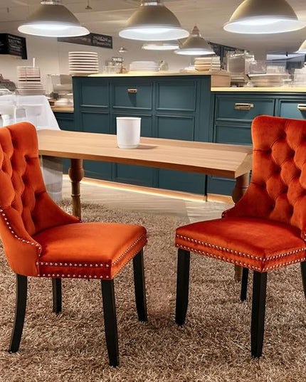 NicBex Haerin-SD-00094-LWJ Dining Chairs, 25.5"x19.7"x37.4", Orange - LeafyLoom