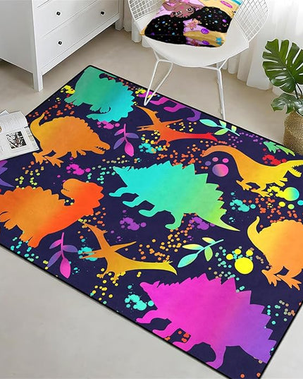 Cute Dinosaur Rug Dinosaur Area Rugs Cartoon Animal Patterns Carpets Dinosaur Bedroom Decor for Boys Kids Area Rug Dinosaur Rugs for Boys Bedroom Dinosaur Play Rug for Boys Bedroom,3'×5' - LeafyLoom