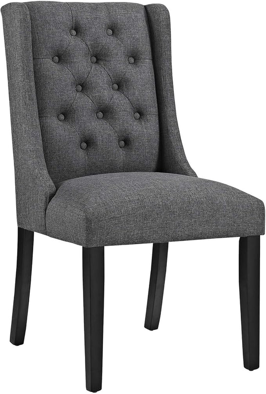 Modway Baronet Modern Tufted Upholstered Fabric Parsons Kitchen and Dining Room Chair in Gray - LeafyLoom