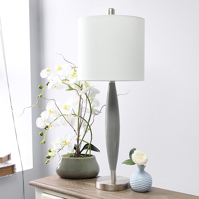 Elegant Designs LT3308-GRY Needle Stick Table Lamp, Gray - LeafyLoom