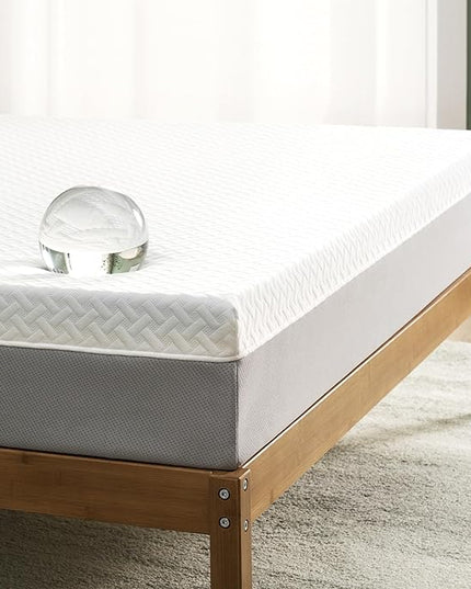 ZINUS 8 Inch Green Tea Essential Memory Foam Mattress [New Version], Queen, Fiberglass Free, Medium Feel, Breathable Airflow Memory Foam, Certified Safe Foams & Fabric, Mattress in A Box - LeafyLoom