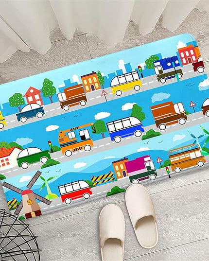 Car Carpet for Kids Kids Rugs for Playroom Car Track Rug Road Rug for Kids Car Play Rug Road Carpet for Toy Cars Car Track Rugs for Boys Car Rug for Boys Room 2'×3' - LeafyLoom