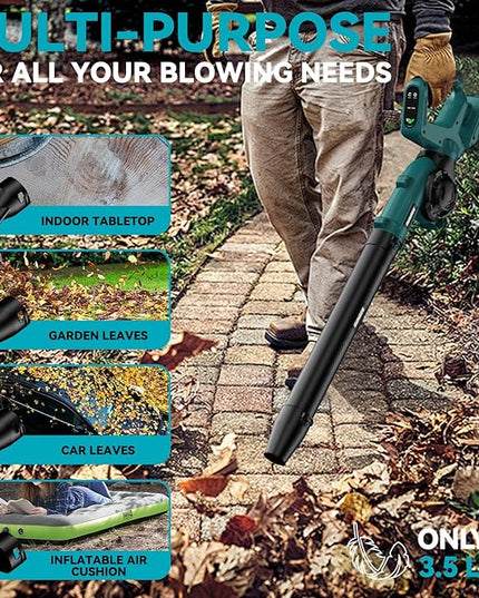 Leaf Blower, Cordless Leaf Blower for Makita 18V Battery, 3 Speed Modes Up to 200MPH, 270° Rotatable Electric Leaf Blower with 4 Blowing Nozzles for Lawn Care and Yard(Battery Not Included) - LeafyLoom