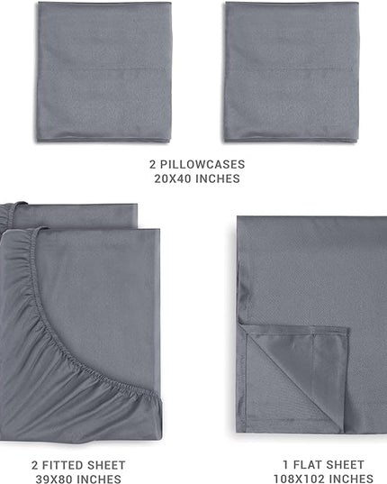 Utopia Bedding Split King Bed Sheets Sets - 5 Piece Bedding - Brushed Microfiber - Shrinkage and Fade Resistant - Easy Care (Split King, Grey) - LeafyLoom