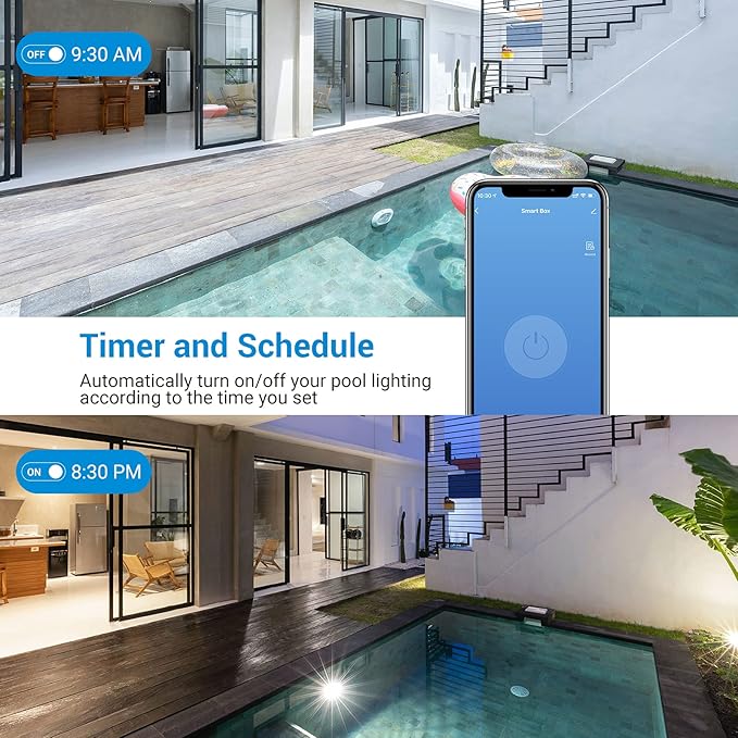 DEWENWILS Pool Timer, WiFi Timer Switch, Heavy Duty 40A 120-277 VAC 2HP, Compatible with Smart Phone, Alexa, Google Assistant, ETL Listed Milky DEWENWILS